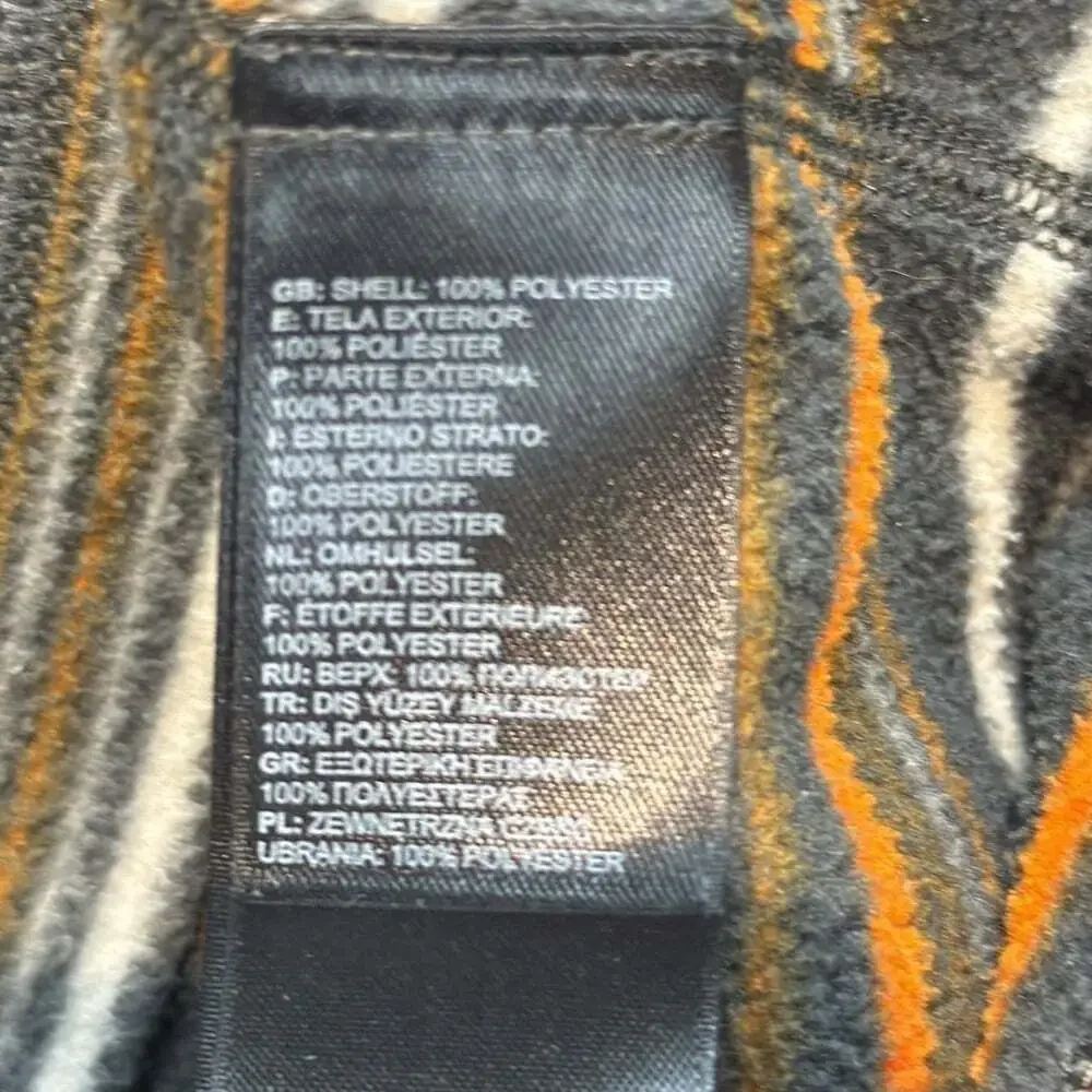 The North Face Gray/Orange/White Striped Fleece 1/4-Zip Jacket Men’s Size Large